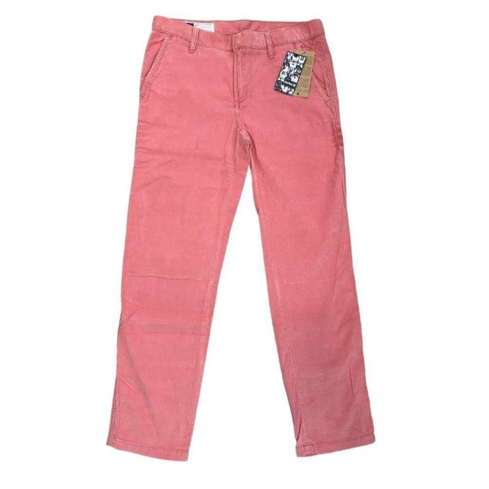 Hurley Women's Lowrider Boyfriend‎ Corduroy Pants Size 5 Pink Relaxed Fit